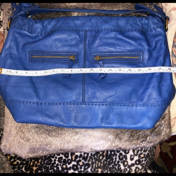 Isabella Fiore Blue Pebbled Leather Hobo - Picture 15 of 16